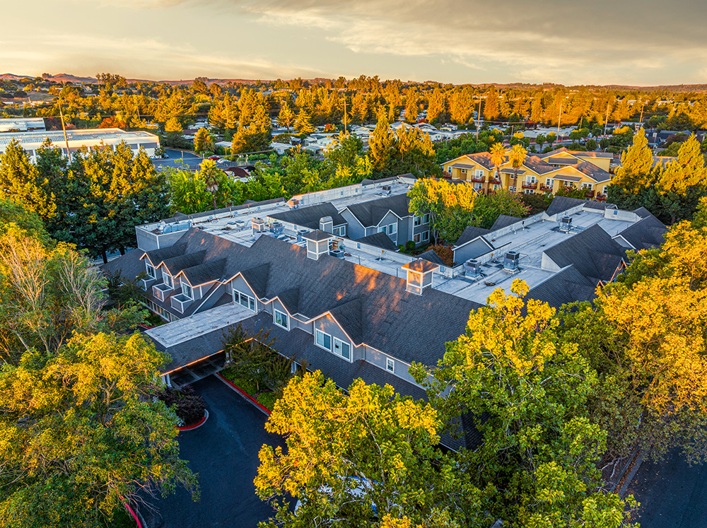 Aerial view of the Windsong property