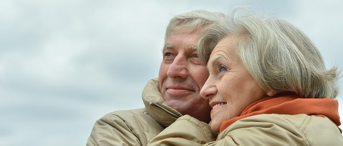 Two people smiling