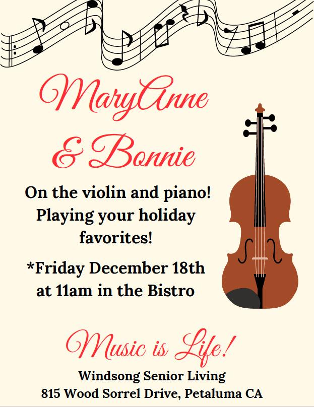 Violin and Piano flyer for Windsong